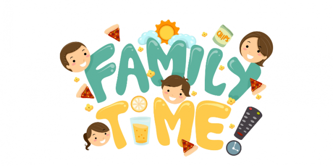 image of text that reads 'family time'